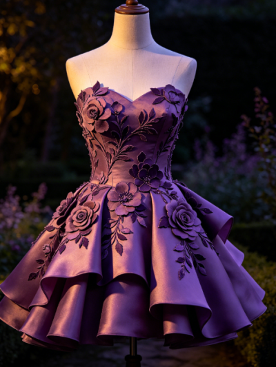 Nocturnal Garden · Sculpted Floral Shadow Dress