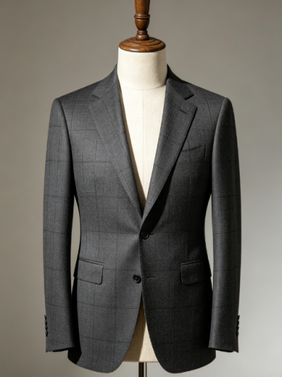 Invisible Grid · Subtle Pattern Charcoal Suit