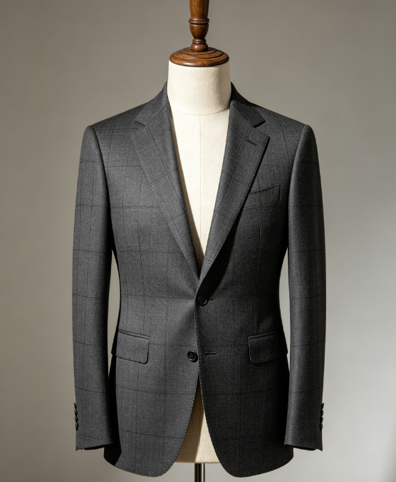 Invisible Grid · Subtle Pattern Charcoal Suit
