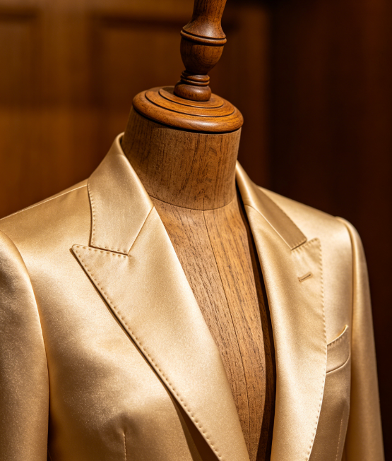 Champagne Veil · Soft Gold Formal Suit