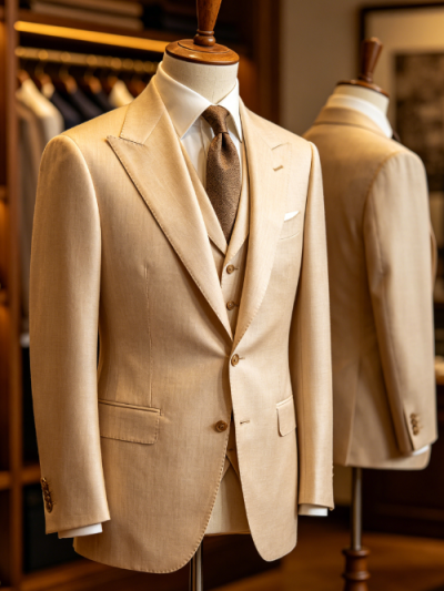 Champagne Veil · Soft Gold Formal Suit
