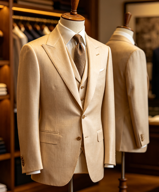 Champagne Veil · Soft Gold Formal Suit